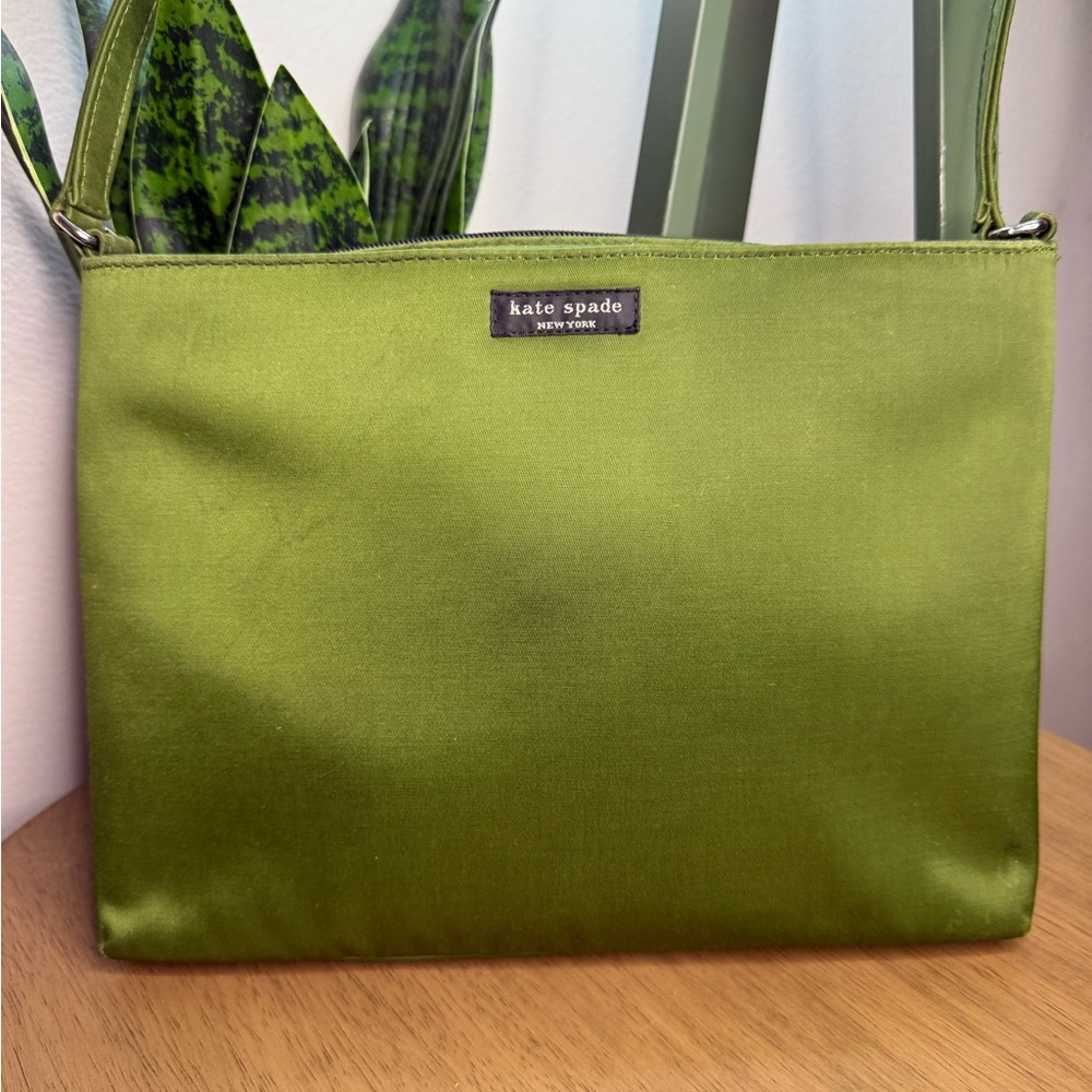 Kate Spade Olive Satin Shoulder Bag